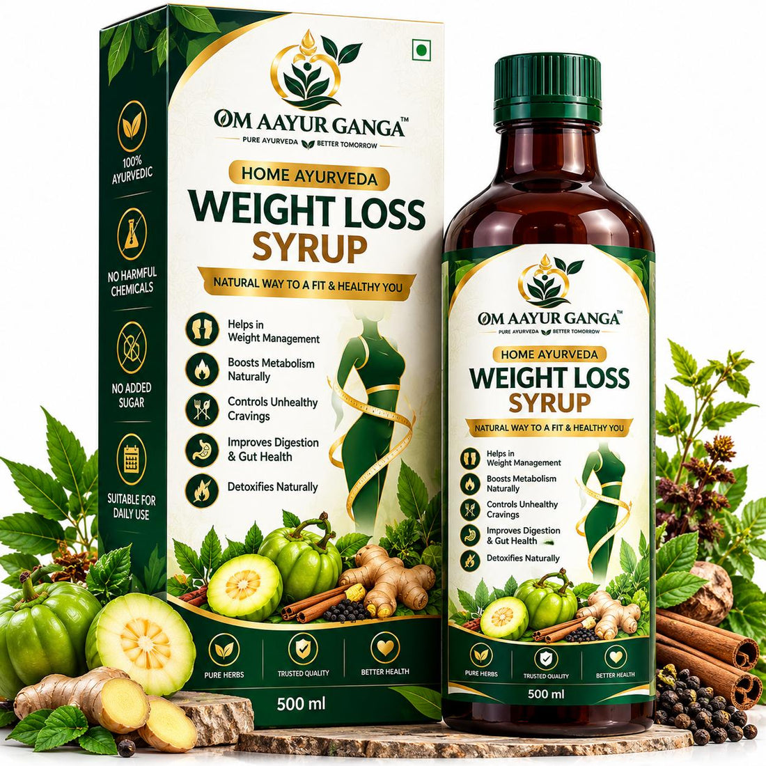Om Aayur Ganga Ayurvedic Weight Loss Syrup – 500ml